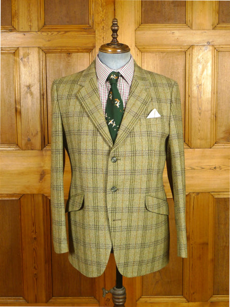 26/0566 immaculate vintage john g hardy green wp check tweed sports jacket 41-42 regular