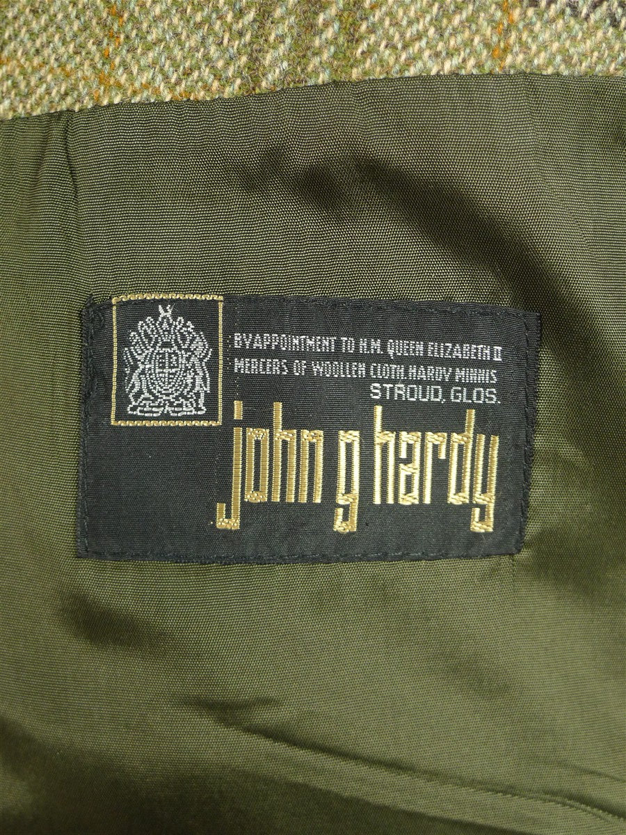 26/0566 immaculate vintage john g hardy green wp check tweed sports jacket 41-42 regular