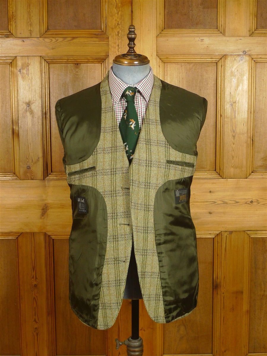 26/0566 immaculate vintage john g hardy green wp check tweed sports jacket 41-42 regular