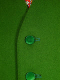 26/0569 immaculate john g hardy green doeskin wool country waistcoat w/ gold satin lining 37-38