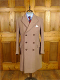 26/0575 fabulous ultra-heavyweight 1950s vintage rogers & co savile row bespoke british warm officers overcoat w/ original leather buttons 40 regular to long
