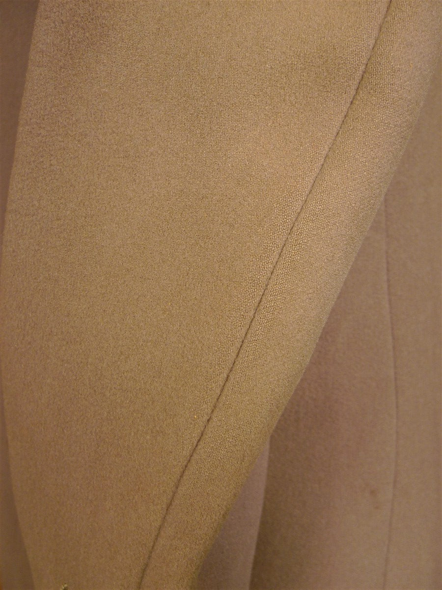 26/0575 fabulous ultra-heavyweight 1950s vintage rogers & co savile row bespoke british warm officers overcoat w/ original leather buttons 40 regular to long