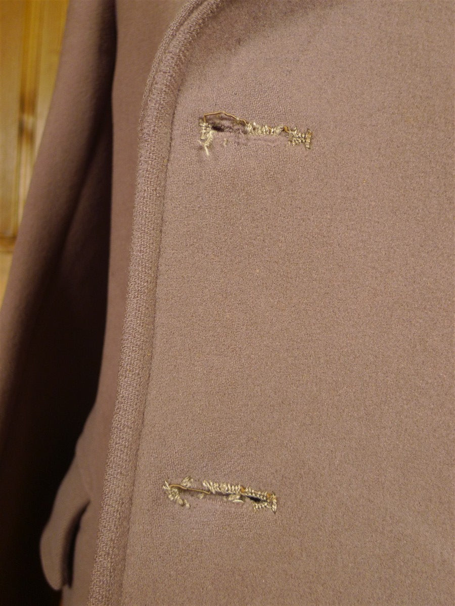 26/0575 fabulous ultra-heavyweight 1950s vintage rogers & co savile row bespoke british warm officers overcoat w/ original leather buttons 40 regular to long