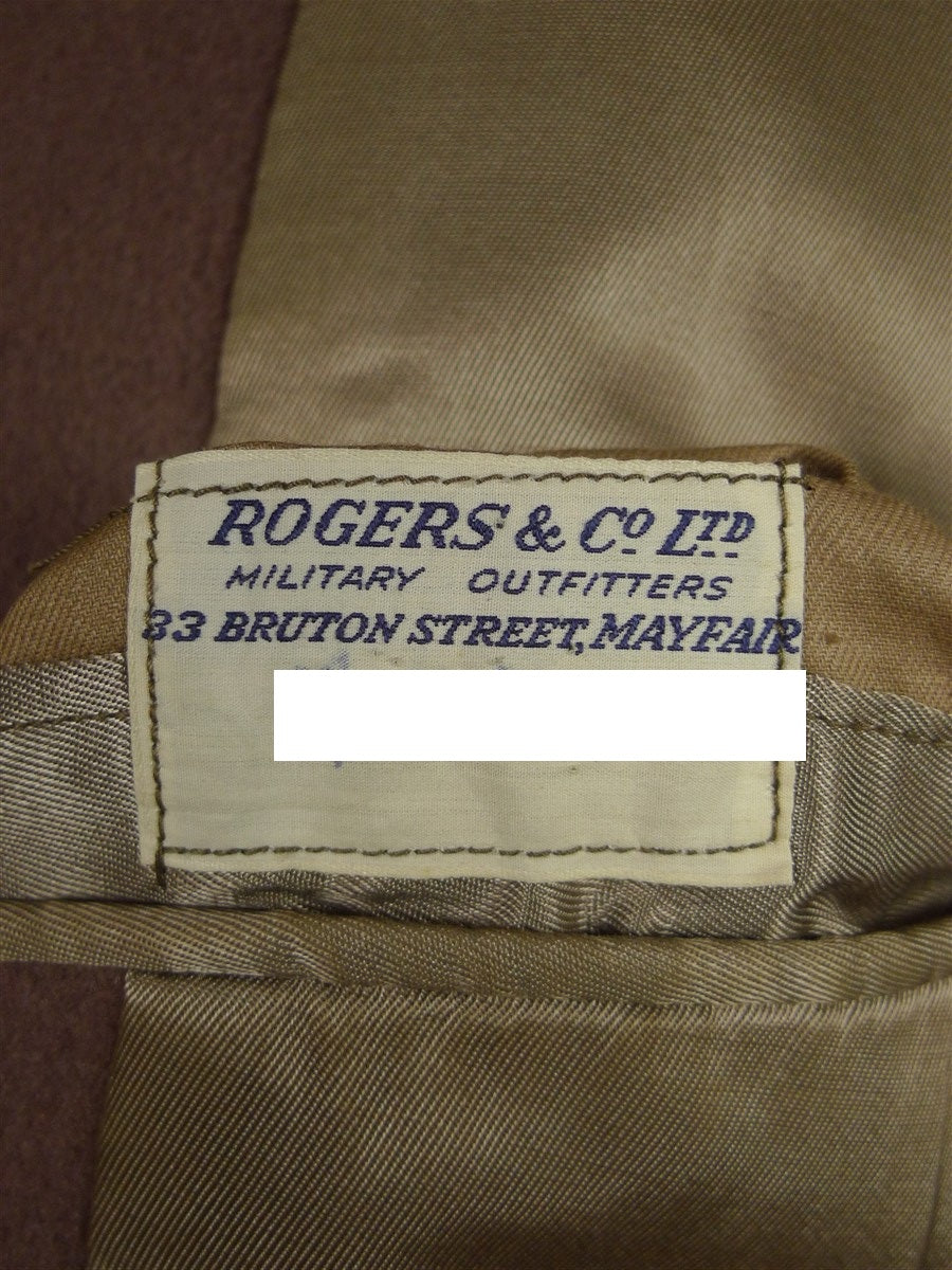 26/0575 fabulous ultra-heavyweight 1950s vintage rogers & co savile row bespoke british warm officers overcoat w/ original leather buttons 40 regular to long