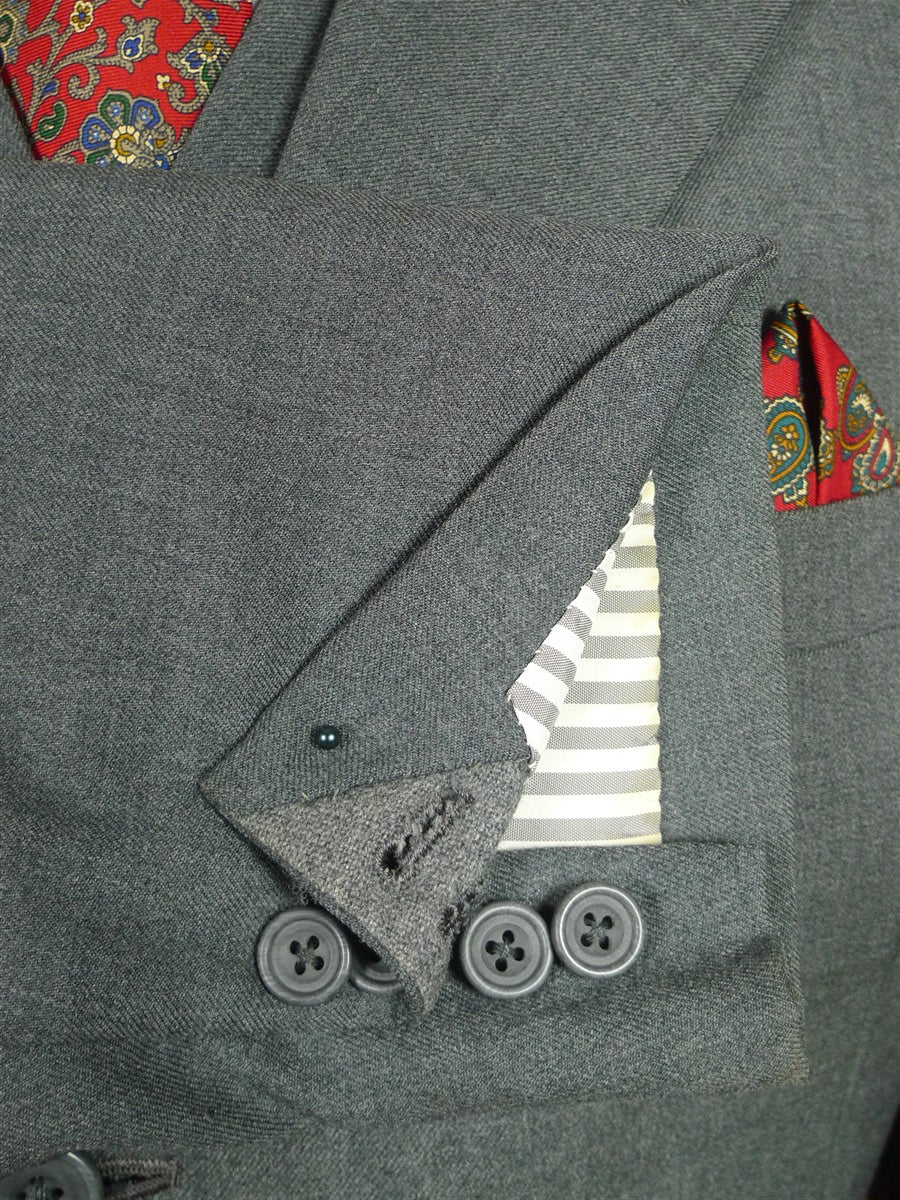 26/0579 vintage 1986 dege & sons savile row bespoke grey worsted flannel 3-piece suit 38 regular