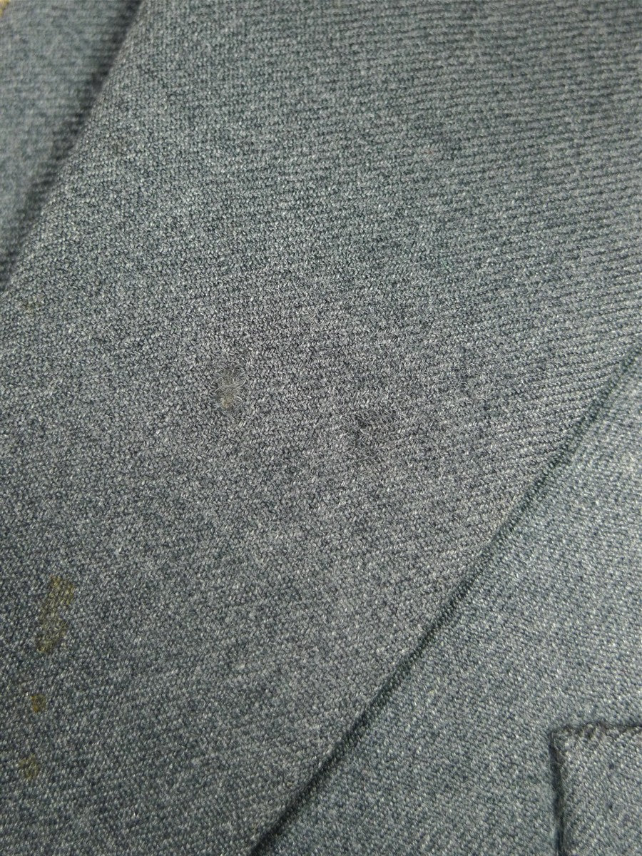 26/0579 vintage 1986 dege & sons savile row bespoke grey worsted flannel 3-piece suit 38 regular