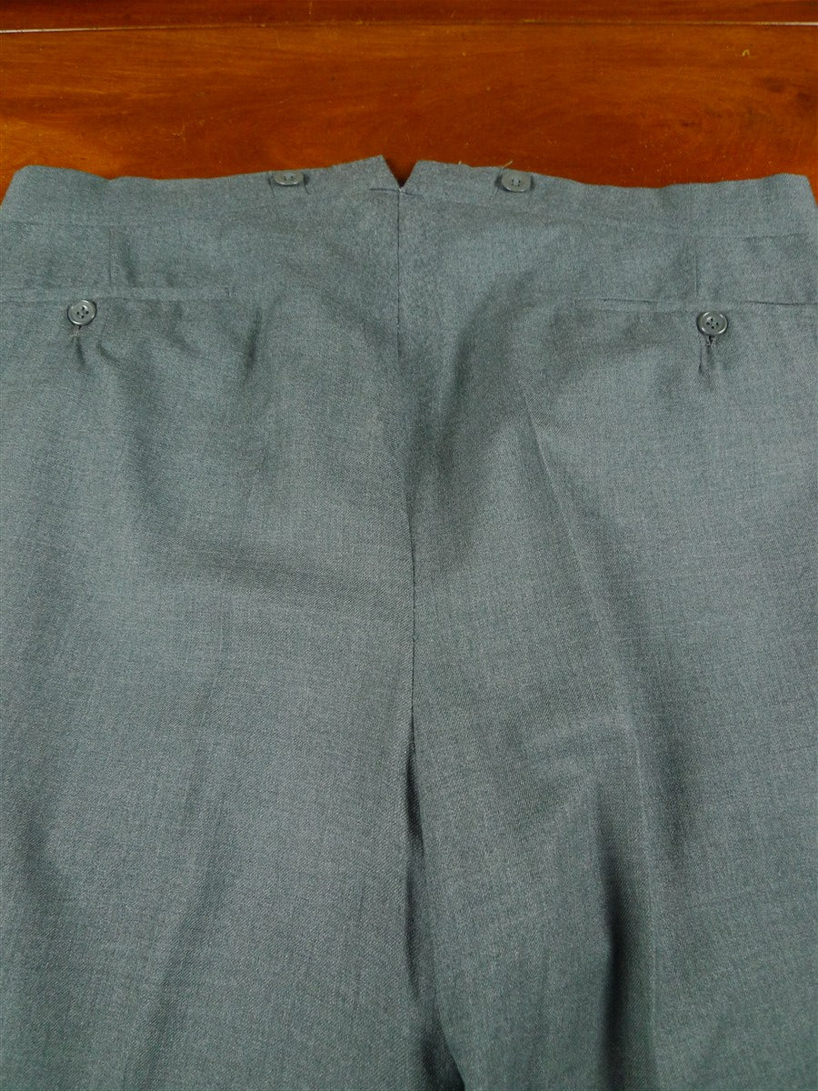 26/0579 vintage 1986 dege & sons savile row bespoke grey worsted flannel 3-piece suit 38 regular