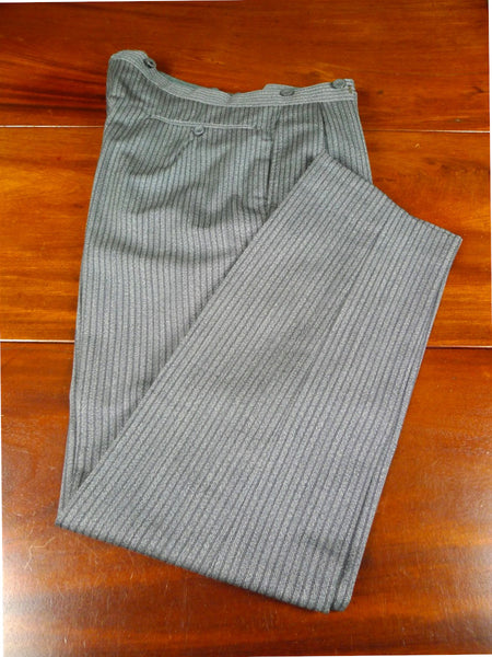 26/0582 immaculate vintage 1986 dege & sons savile row bespoke high-rise 'cashmere stripe' morning trouser 34