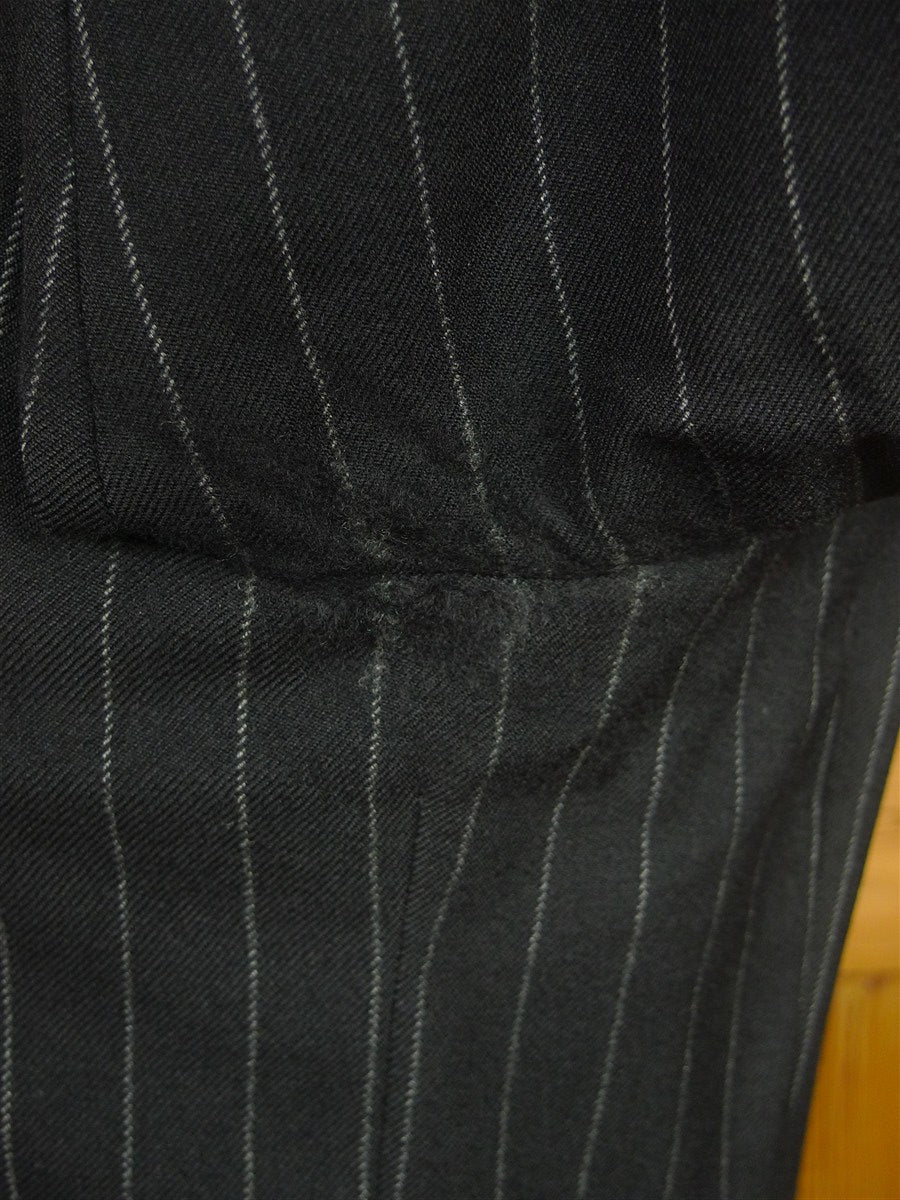 26/0577 vintage heavyweight 1984 tom brown savile row bespoke black rope-stripe worsted suit 42-43 regular