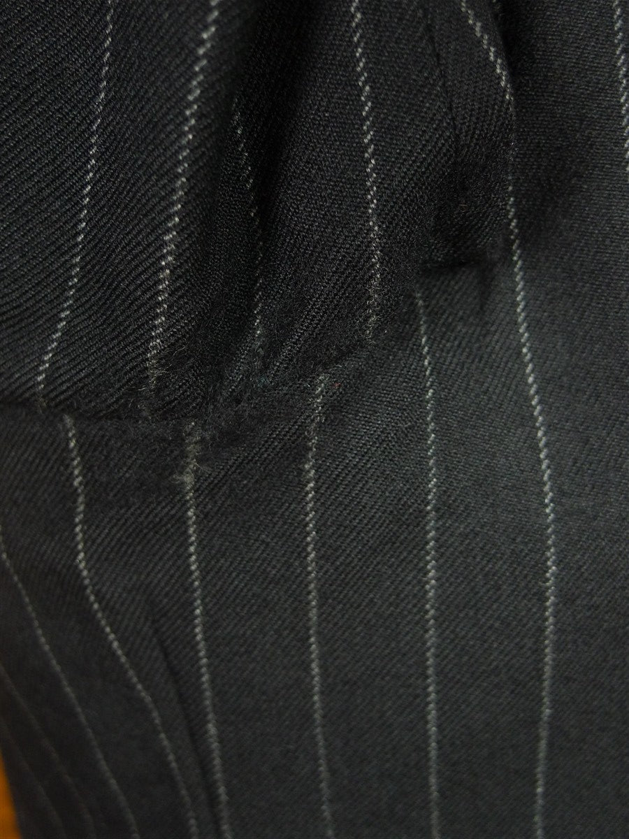 26/0577 vintage heavyweight 1984 tom brown savile row bespoke black rope-stripe worsted suit 42-43 regular