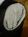 26/0577 vintage heavyweight 1984 tom brown savile row bespoke black rope-stripe worsted suit 42-43 regular