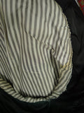 26/0577 vintage heavyweight 1984 tom brown savile row bespoke black rope-stripe worsted suit 42-43 regular