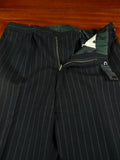 26/0577 vintage heavyweight 1984 tom brown savile row bespoke black rope-stripe worsted suit 42-43 regular