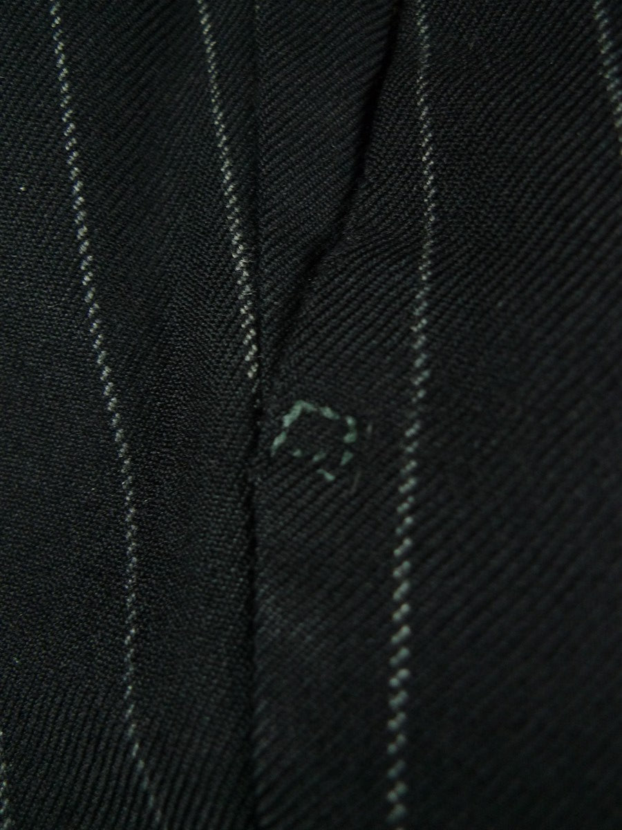 26/0577 vintage heavyweight 1984 tom brown savile row bespoke black rope-stripe worsted suit 42-43 regular