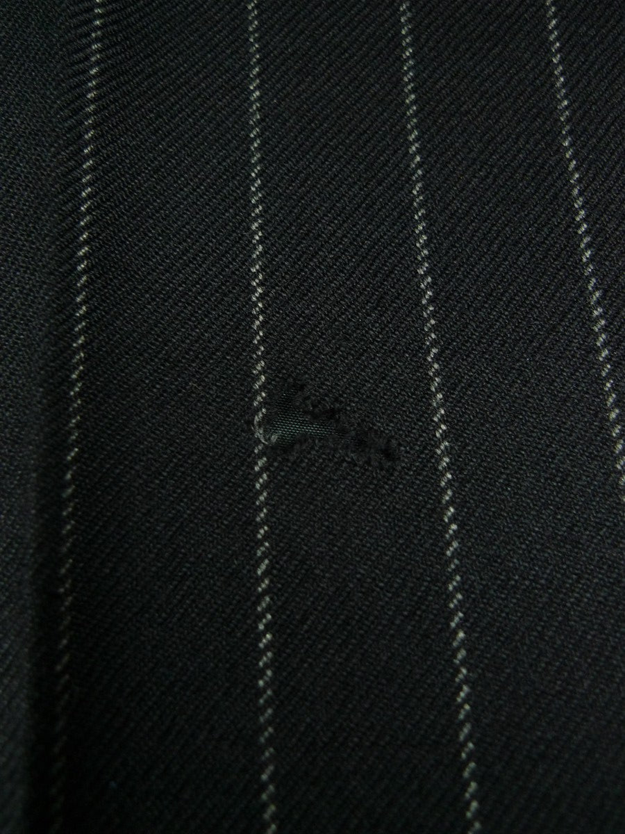 26/0577 vintage heavyweight 1984 tom brown savile row bespoke black rope-stripe worsted suit 42-43 regular