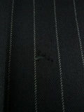 26/0577 vintage heavyweight 1984 tom brown savile row bespoke black rope-stripe worsted suit 42-43 regular