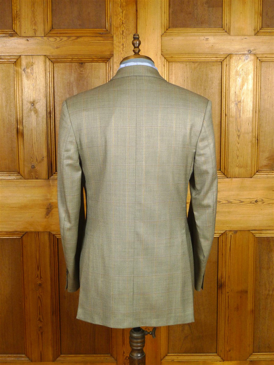 26/0586 immaculate vintage aquascutum wool & silk pale green wp check sports jacket blazer 39 regular