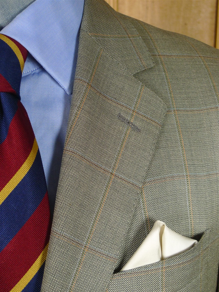 26/0586 immaculate vintage aquascutum wool & silk pale green wp check sports jacket blazer 39 regular