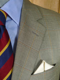 26/0586 immaculate vintage aquascutum wool & silk pale green wp check sports jacket blazer 39 regular