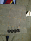 26/0586 immaculate vintage aquascutum wool & silk pale green wp check sports jacket blazer 39 regular