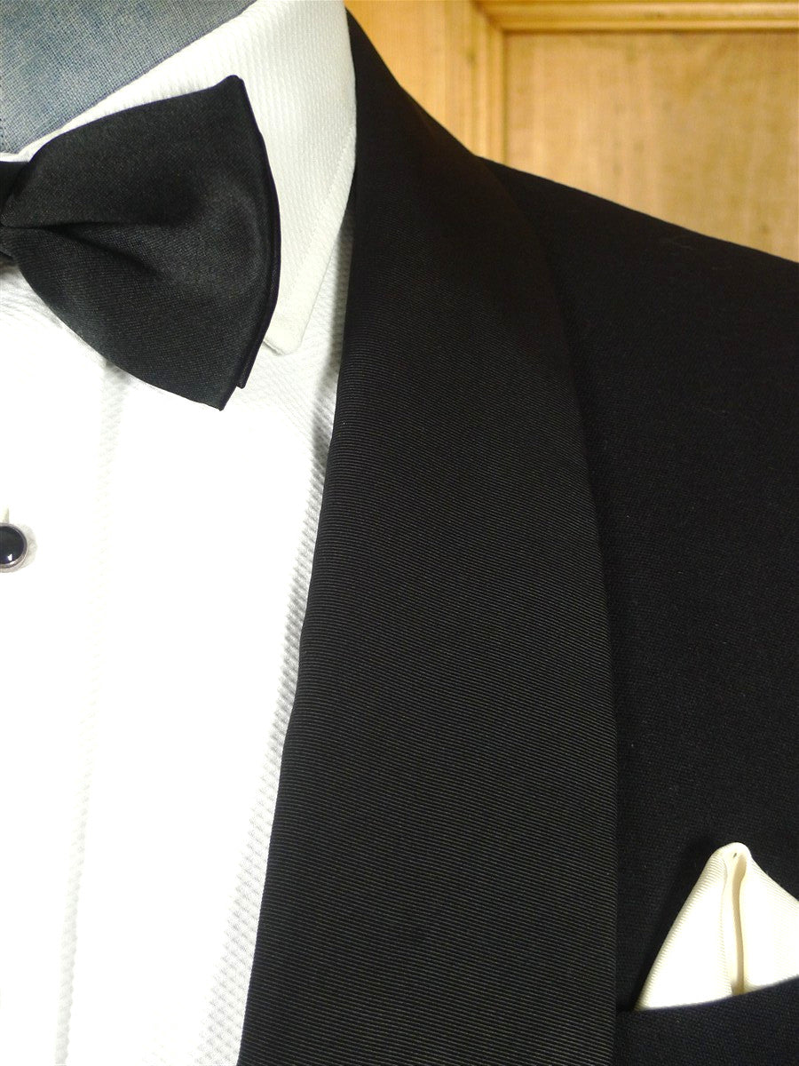 26/0610 vintage 1950s 1960s london tailor black barathea dinner jacket w/ grosgrain silk shawl lapel 39 regular