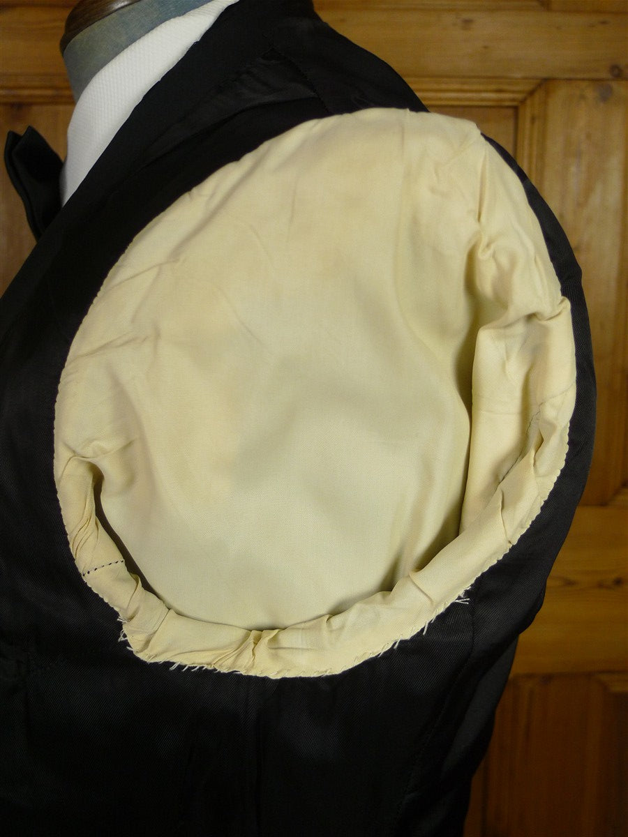 26/0610 vintage 1950s 1960s london tailor black barathea dinner jacket w/ grosgrain silk shawl lapel 39 regular