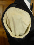 26/0610 vintage 1950s 1960s london tailor black barathea dinner jacket w/ grosgrain silk shawl lapel 39 regular