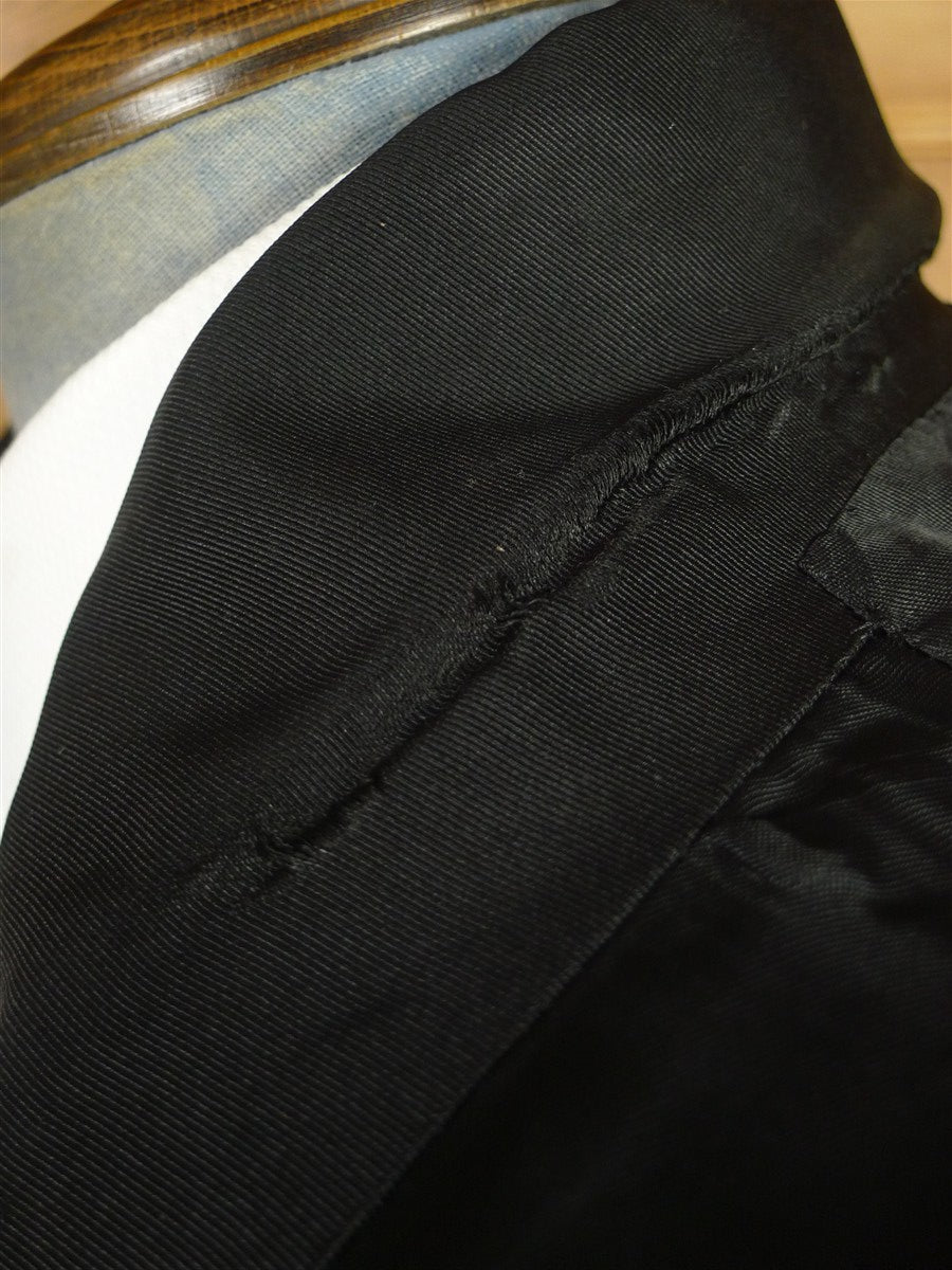 26/0610 vintage 1950s 1960s london tailor black barathea dinner jacket w/ grosgrain silk shawl lapel 39 regular