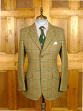 26/0602 near immcaculate bladen supasax green / amber glen check tweed jacket 38 regular to long