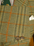 26/0602 near immcaculate bladen supasax green / amber glen check tweed jacket 38 regular to long