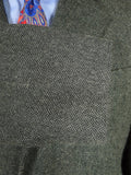 26/0605 immaculate 100% camelhair grey herringbone wool overcoat w/ velvet collar 42 regular
