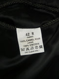 26/0605 immaculate 100% camelhair grey herringbone wool overcoat w/ velvet collar 42 regular