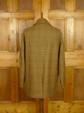 26/0606 near immaculate vintage daks (made by invertere) brown graph check tweed raglan sleeve shooting field coat w/ ghillie collar 44