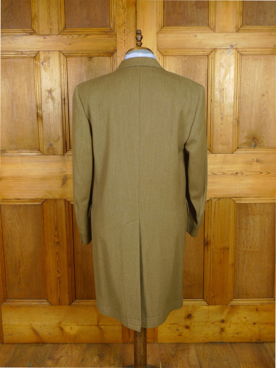 26/0593 immaculate vintage daks signature stone venetian wool covert coat w/ horn buttons 41-42 regular