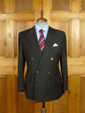 26/0594 vintage brioni black d/b wool blazer w/ embroidered linings 39 short
