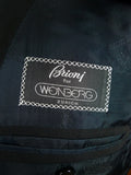 26/0594 vintage brioni black d/b wool blazer w/ embroidered linings 39 short