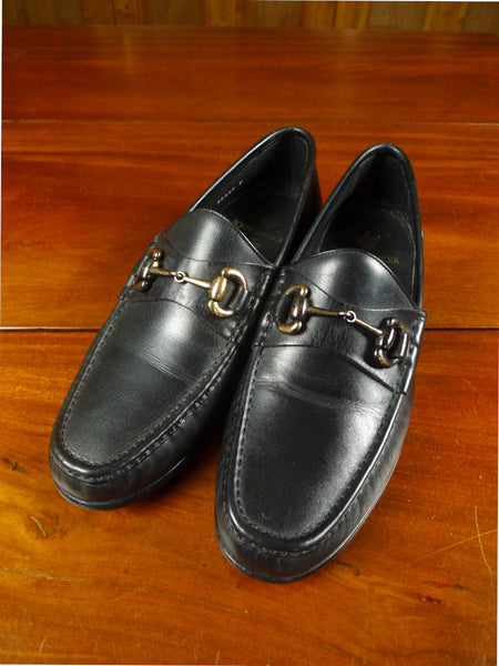 26/0618 john spencer black leather horse-bit loafer uk 9