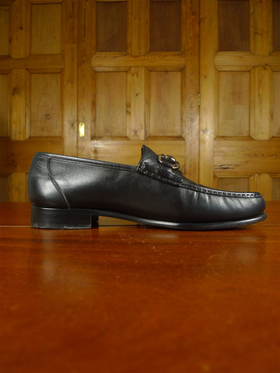 26/0618 john spencer black leather horse-bit loafer uk 9