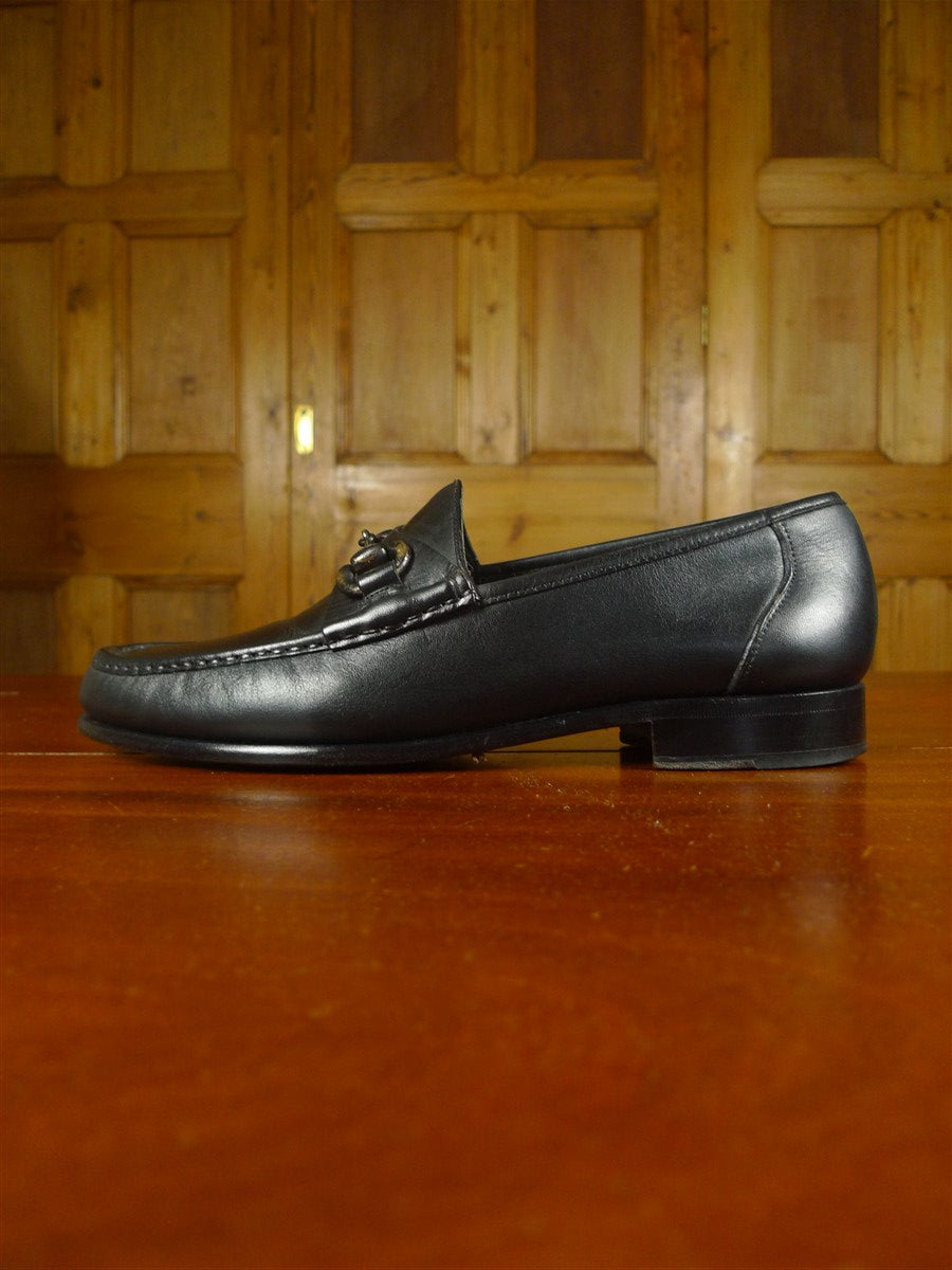 26/0618 john spencer black leather horse-bit loafer uk 9