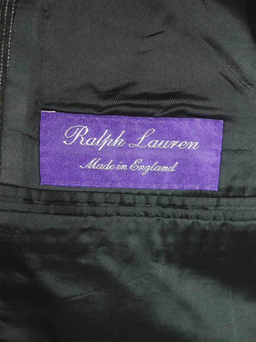 26/0623 ralph lauren purple label black pin-stripe worsted flannel suit 40 regular