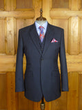 26/0621 stanley ley city of london navy blue birdseye weave wool 3-piece suit 42 regular