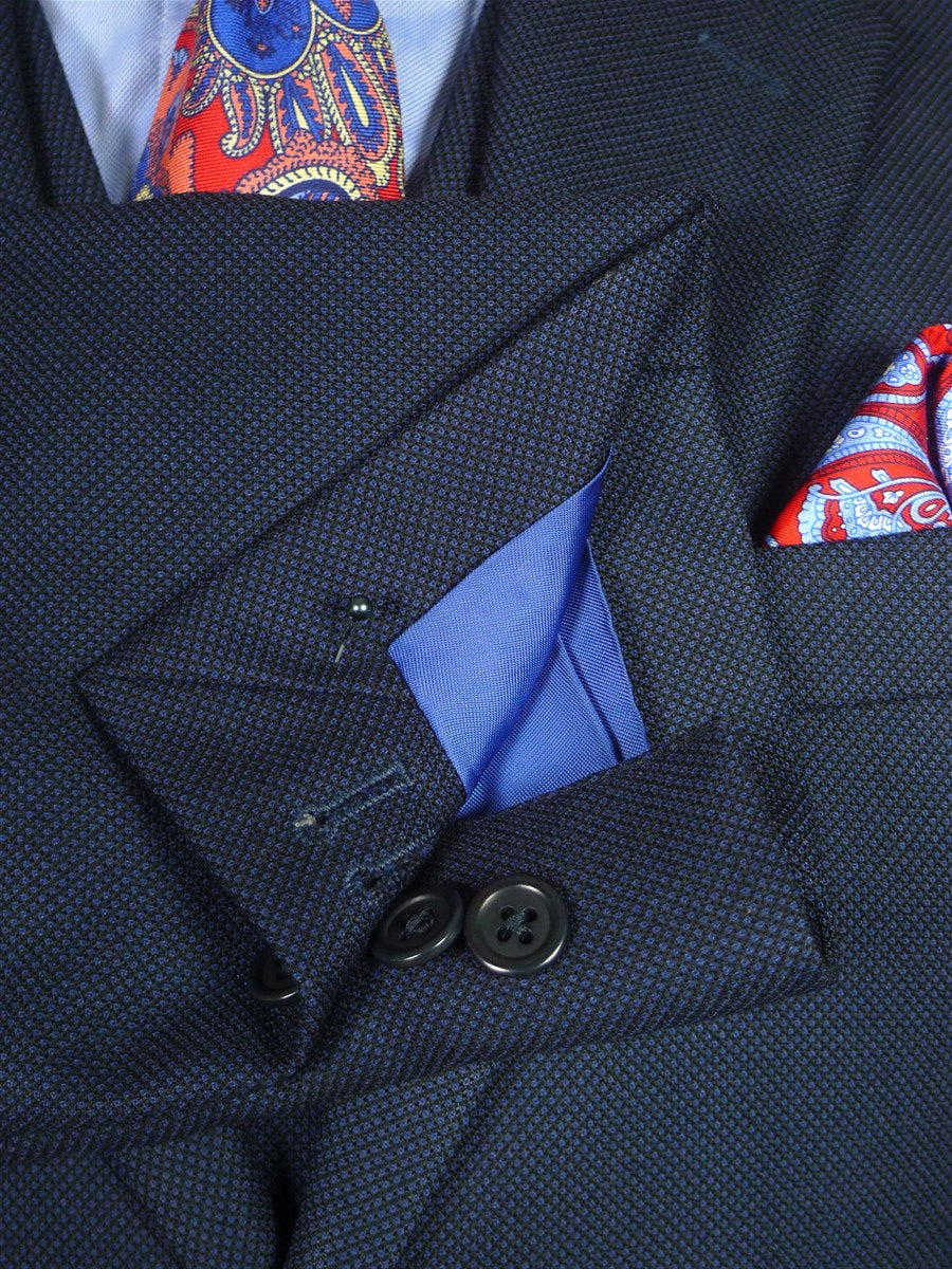 26/0621 stanley ley city of london navy blue birdseye weave wool 3-piece suit 42 regular
