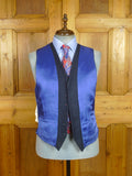 26/0621 stanley ley city of london navy blue birdseye weave wool 3-piece suit 42 regular
