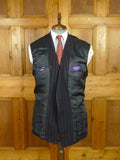 26/0627 ralph lauren purple label navy blue chalk-stripe wool & cashmere d/b suit 39 long