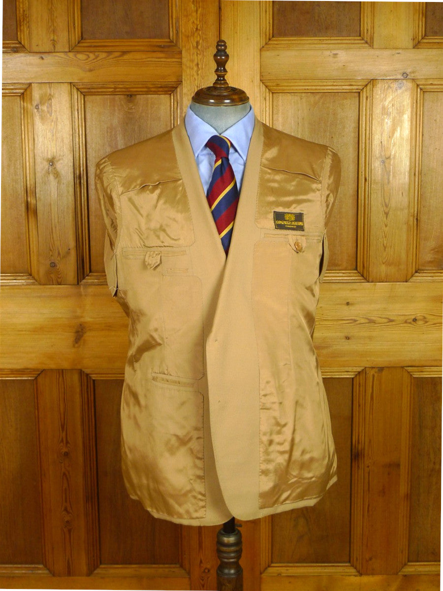 26/0634 madrid 1991 bespoke canvassed tan brown worsted suit 44 regular
