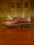 26/0630 new in box grenson archer tan textured leather monk strap shoe (rrp £345) uk 11g