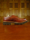 26/0630 new in box grenson archer tan textured leather monk strap shoe (rrp £345) uk 11g