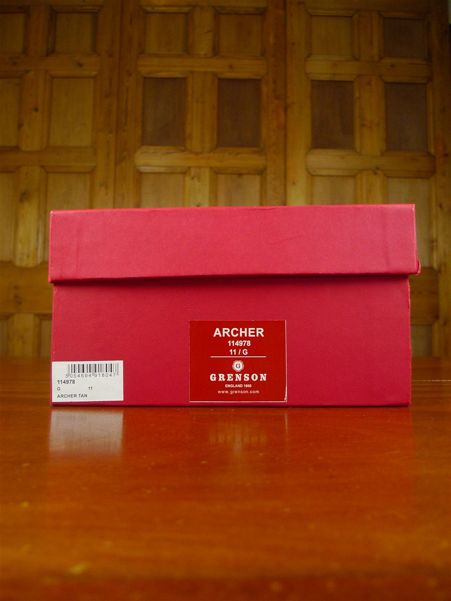 26/0630 new in box grenson archer tan textured leather monk strap shoe (rrp £345) uk 11g