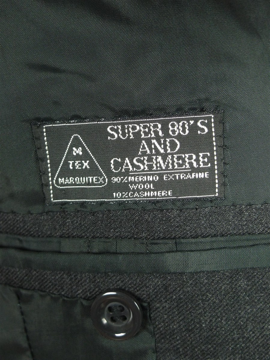 26/0635 madrid 1989 bespoke canvassed 90% merino wool & 10% cashmere grey d/b suit 44-45 regular