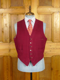 26/0641 beautiful 1950s vintage burgundy red tattersall check wool country waistcoat 42